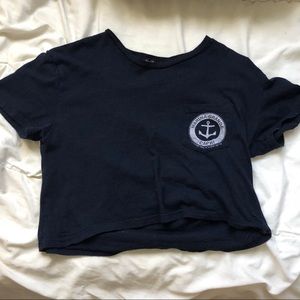 John Galt Marina Grande blue cropped top